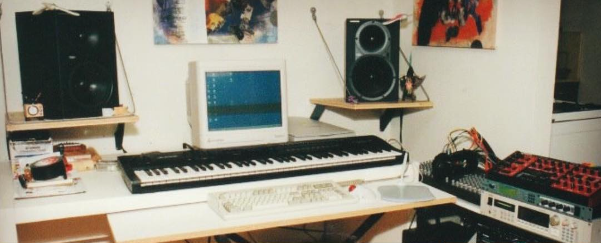 My little home studio, Virus on the right.