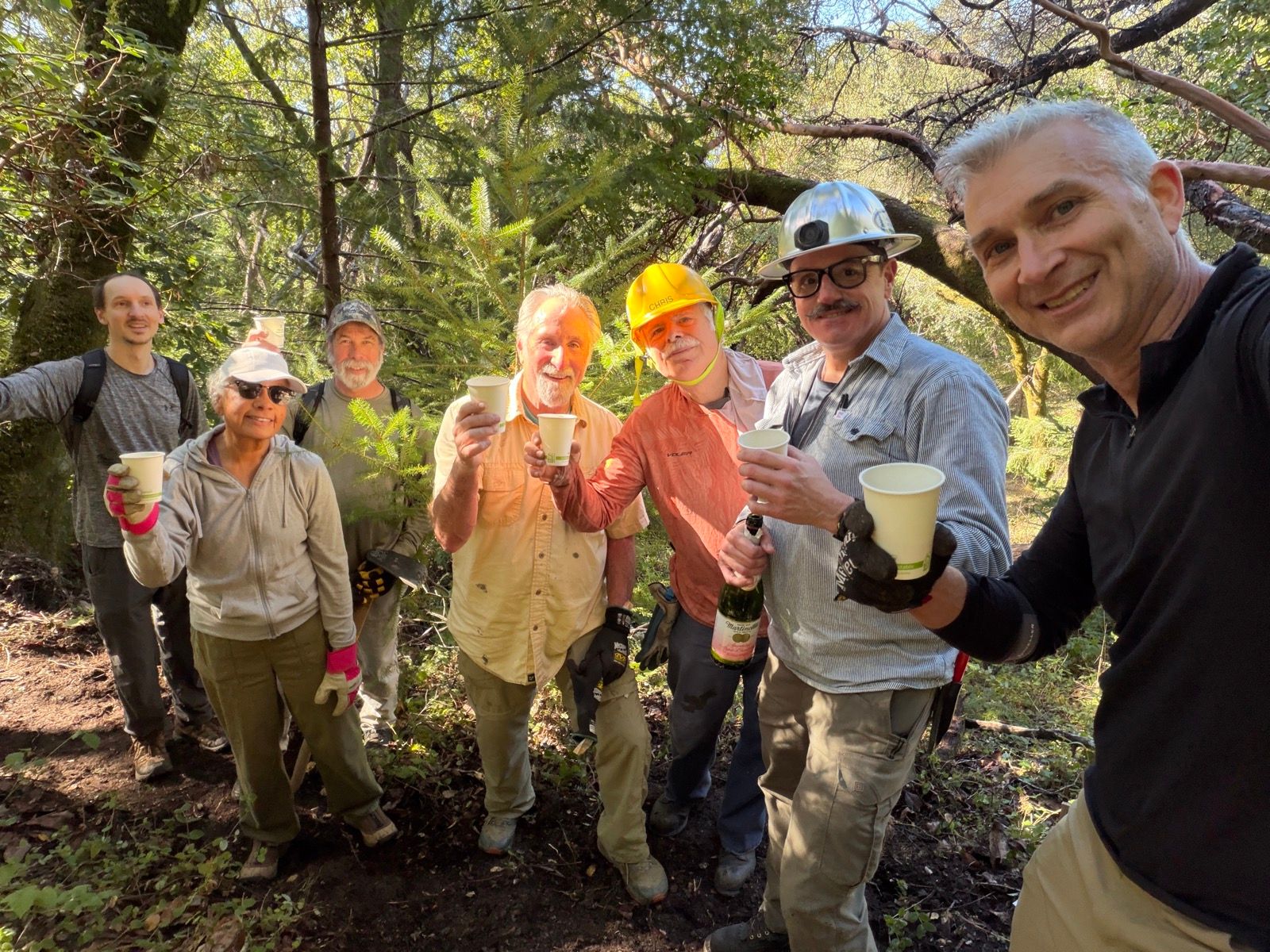Celebrating the completion of the second loop.